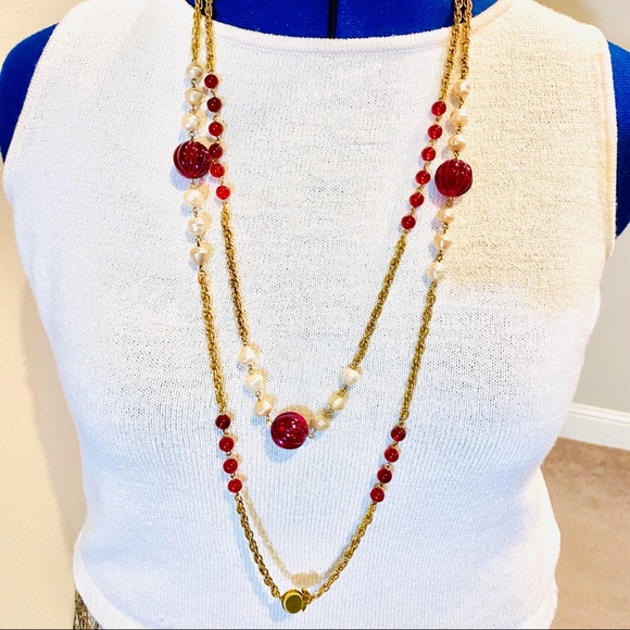 COPY - Chanel Vtg 1984 Sautoir Gripoix pearl 74” Necklace - Picture 8 of 9